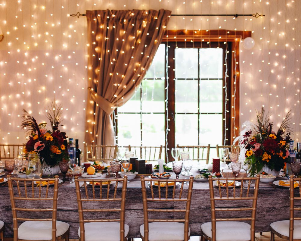 Vestuvių dekoravimas su lemputėmis